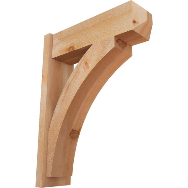 Ekena Millwork 8 in. x 34 in. x 26 in. Western Red Cedar Thorton Craftsman Rough Sawn Outlooker