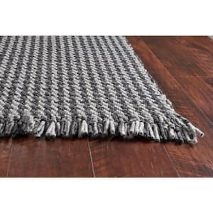 Cyra Dark Gray 5 ft. x 8 ft. Striped Modern Hand-Woven Wool Area Rug