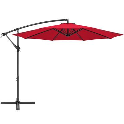10 ft. Cantilever Tilt Patio Umbrella in Red