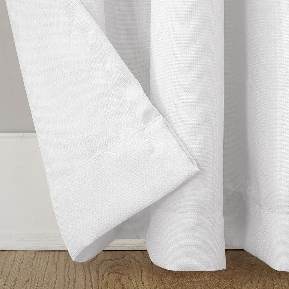 White Light-Filtering Polyester Grommet Curtain Panel