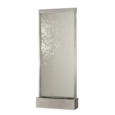 10 ft.Grande Stainless Steel and Clear Glass Waterfall Fountain