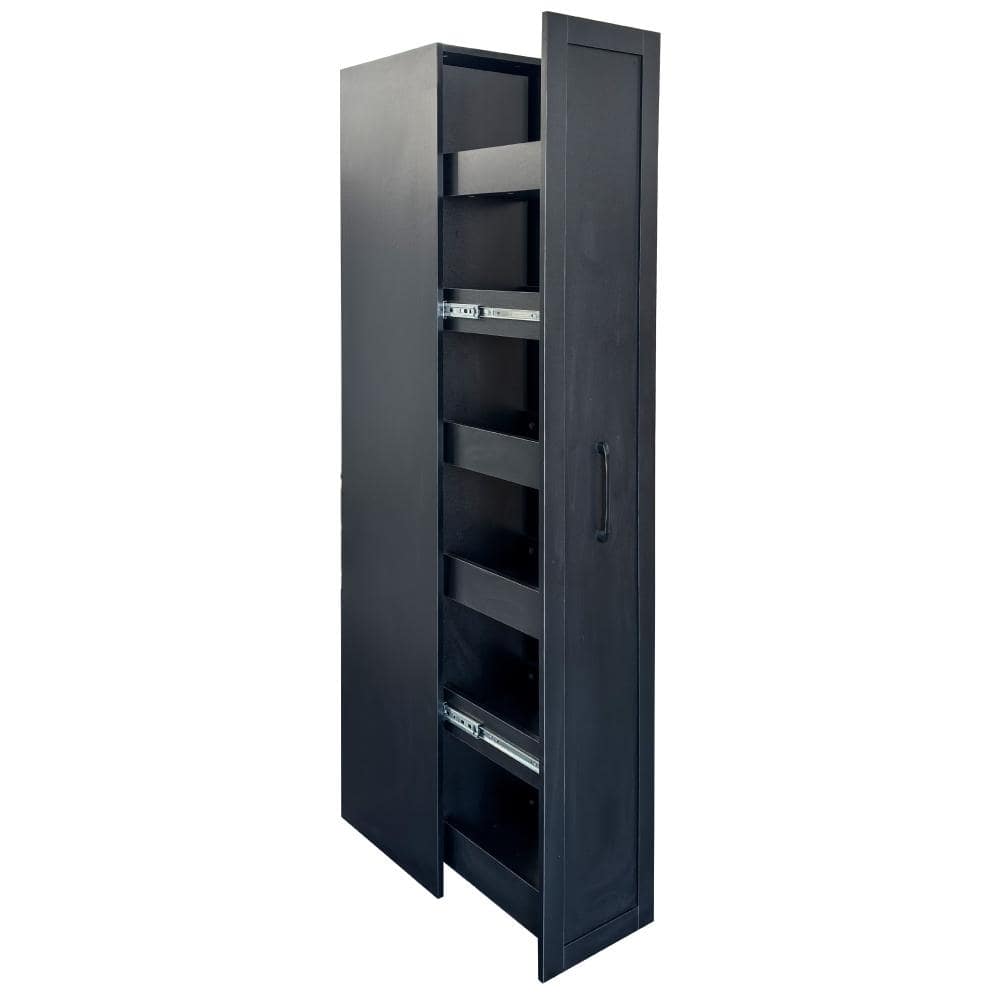 70.87 in. H Black Pantry Organizer, Kitchen Rolling Cart with Handle & Wheels Small Spaces Pantry Shelf