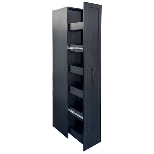 70.87 in. H Black Pantry Organizer, Kitchen Rolling Cart with Handle & Wheels Small Spaces Pantry Shelf