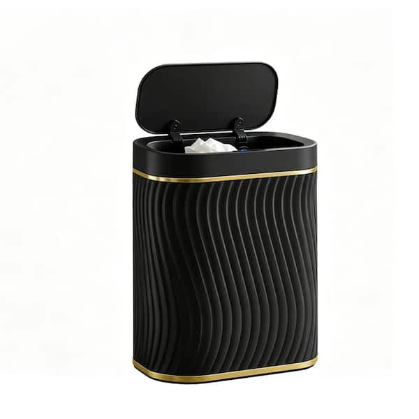 2.6 Gallon Smart Waterproof Garbage Can,Trash Can with Automatic Touchless Lid for Office,Bathroom,Black