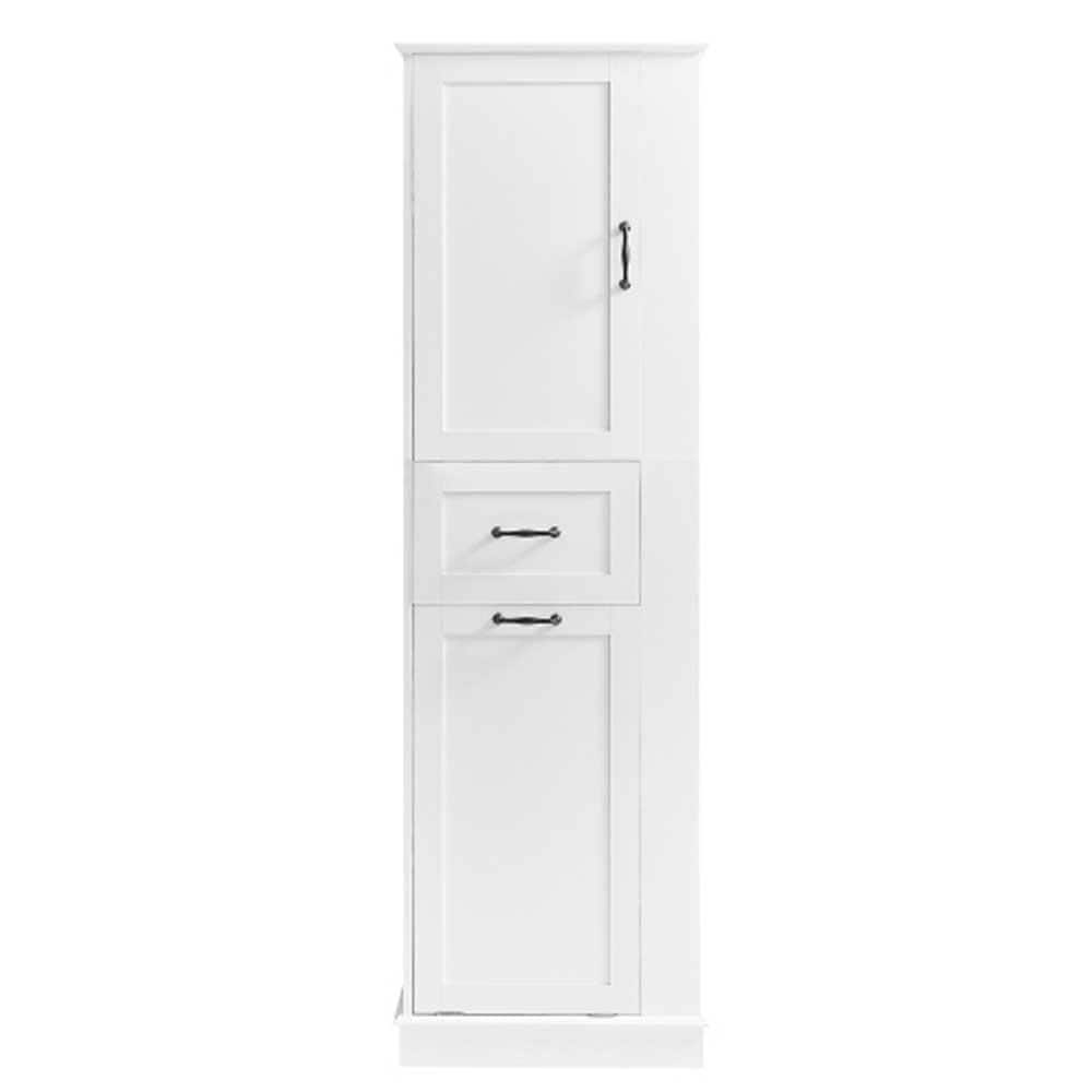 20 in. W x 13.8 in. D x 67.8 in. H White Linen Cabinet Modern Storage Cabinet w/ Tilt-Out Compartment, 80 lbs. Capacity