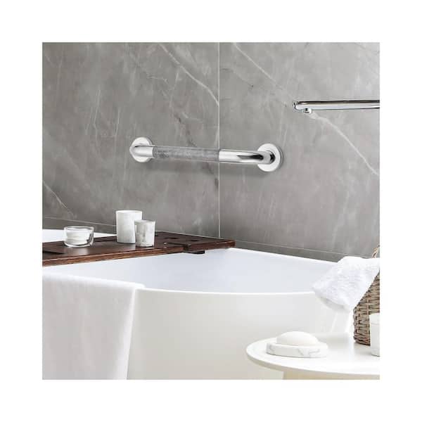 RAVINTE 32-Inch Stainless Steel Grab Bar For Bathroom - Polished Nickel, Non-Slip, Supports 500 Lbs, For Shower/Tub