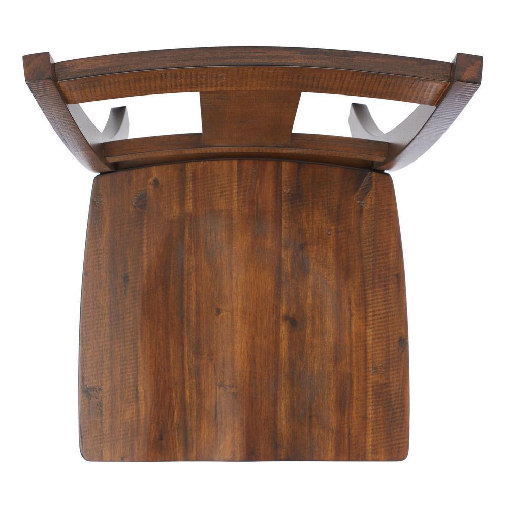 Rustic Café Finish Classic Splat Back Dining Chair Set of 2