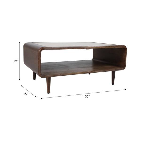 Liv & Skye 36.5 in. L x 16.5 in. H Brown Wood Rectangle Coffee