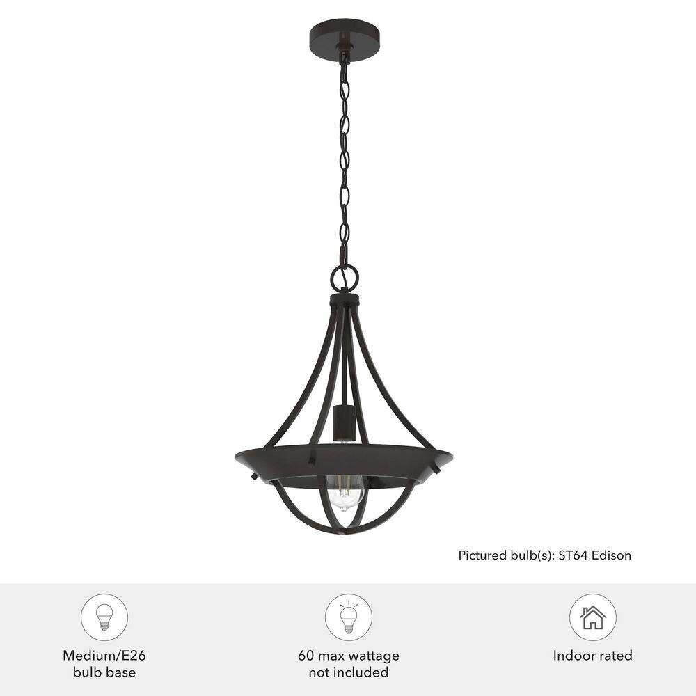 Noble Bronze Mountain Modern 14" Pendant Light with Glass Accents