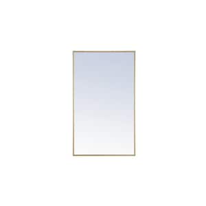 Timeless Home 24 in. W x 40 in. H Contemporary Metal Framed Rectangle Brass Mirror