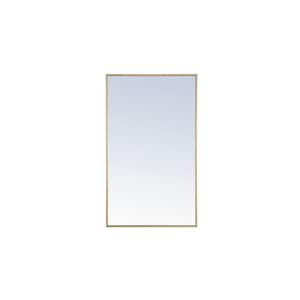 Medium Rectangle Brass Modern Mirror (40 in. H x 24 in. W)
