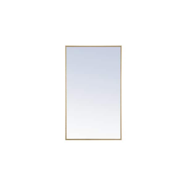 Unbranded Medium Rectangle Brass Modern Mirror (40 in. H x 24 in. W)