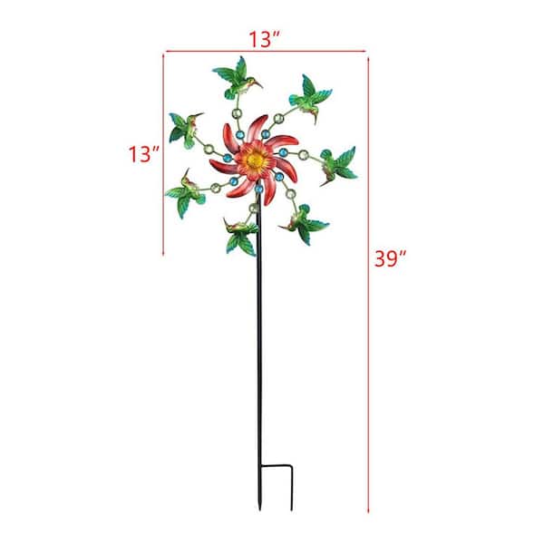 39 in. Hummingbird Metal Wind Spinners L0B52ZH5BB - The Home Depot