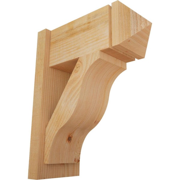 Ekena Millwork 8 in. x 22 in. x 18 in. Fuston Arts and Crafts Rough Sawn Douglas Fir Outlooker