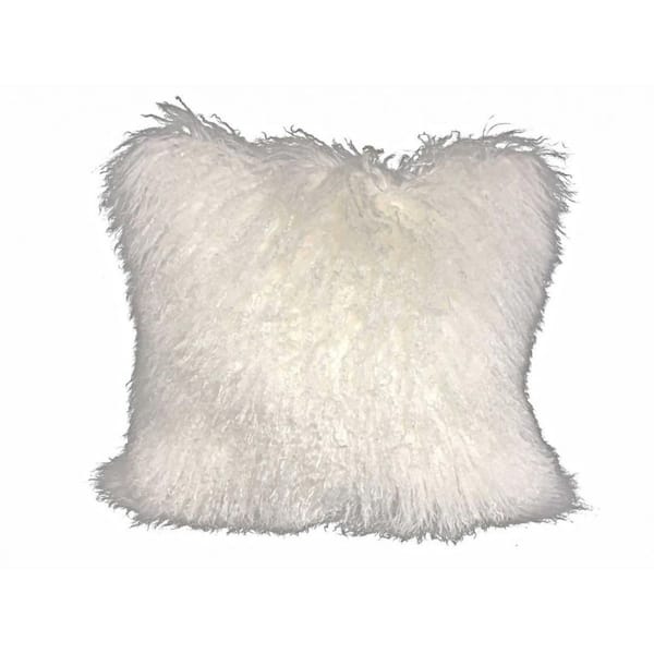 White Solid Down 24 in. x 24 in. Throw Pillow