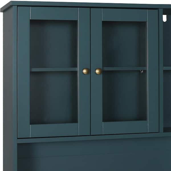 VEIKOUS Teal Blue Kitchen Pantry Cabinet Storage with Adjustable Shelves,  Buffet Cupboard and Microwave Stand HP0405-03BU-3 - The Home Depot