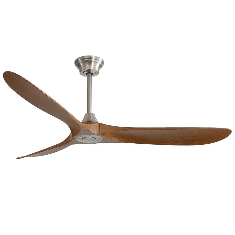 Keazile Evan 60 in. Indoor Sand Nickel Walnut Ceiling Fan with Hanging ...