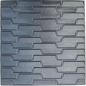 Falkirk Jura III 1/4 in. x 28 in. x 28 in. Peel & Stick Black Faux Brick PE Foam Decorative Wall Paneling (10-Pack)