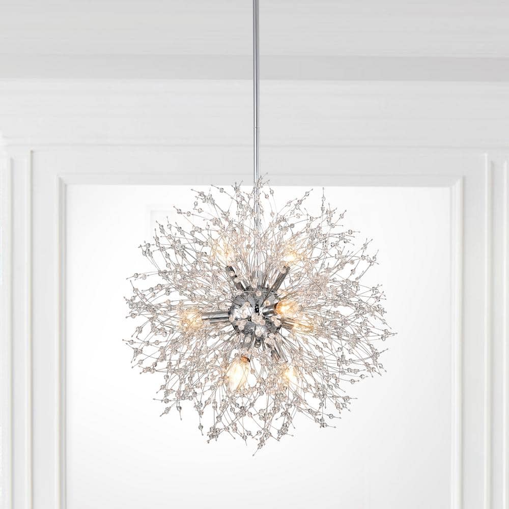 Viera 19.7'' Chrome Sputnik Globe Chandelier with Crystals