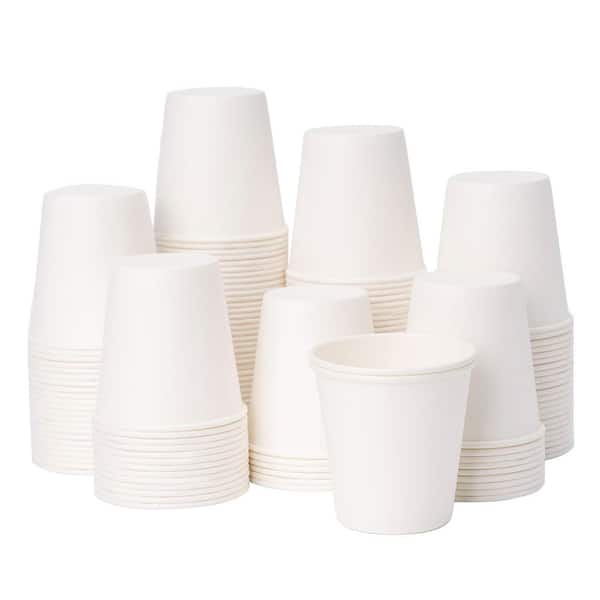 3 oz Disposable Paper Bathroom Cups, Bulk Pack of 600 White Stackable Cups for Mouthwash and Water