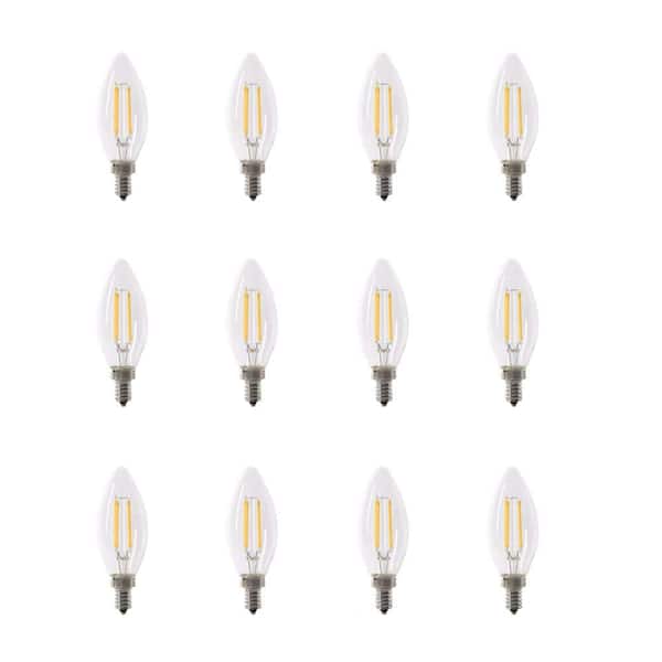 Viribright 35-Watt Equivalent B10 Dimmable ENERGY STAR E12 Candelabra Base LED Light Bulb 5000K Daylight (12-Pack)
