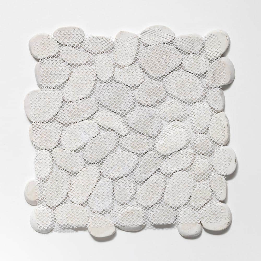 White Quartz Sliced Pebble Mosaic Tile for Walls and Floors