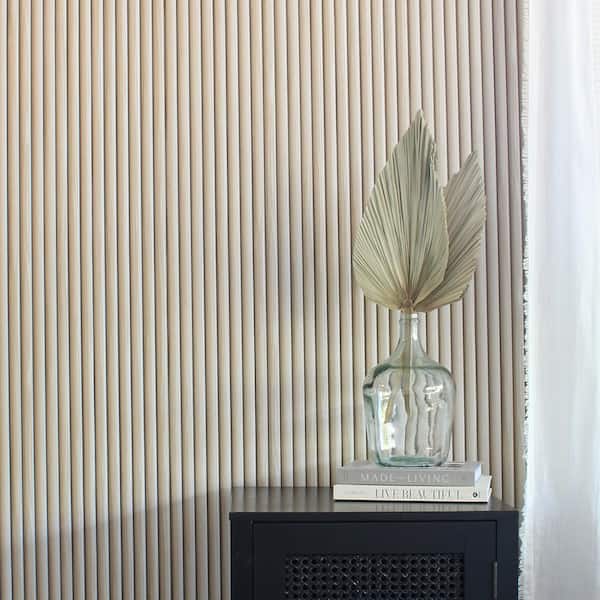 Blonde Reeded Wood Vinyl Peel and Stick Wallpaper Roll (Covers 28 sq. ft.)