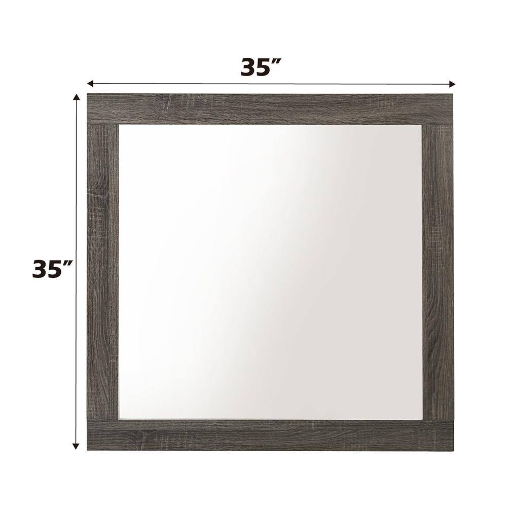 Avantika 35" Rustic Gray Oak Square Mirror