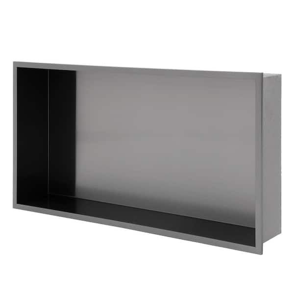 25 in. W x 13 in. H x 3.94 in. D Stainless Steel Shower Niche (Set of 1) in Gunmetal Black