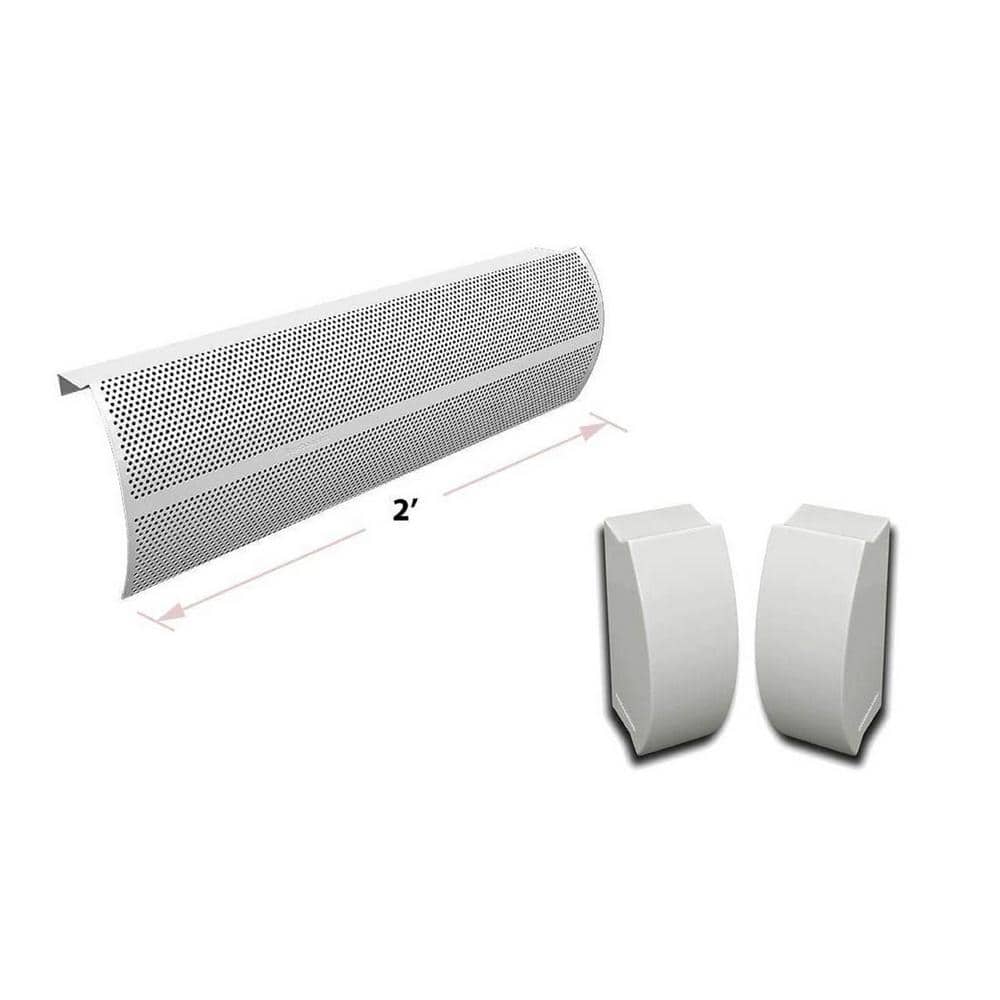 Elliptus White Galvanized Steel Slip-On Baseboard Heater Cover Set