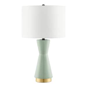 Melbourne 24 in. Sage with Gold Accents Ceramic Table Lamp