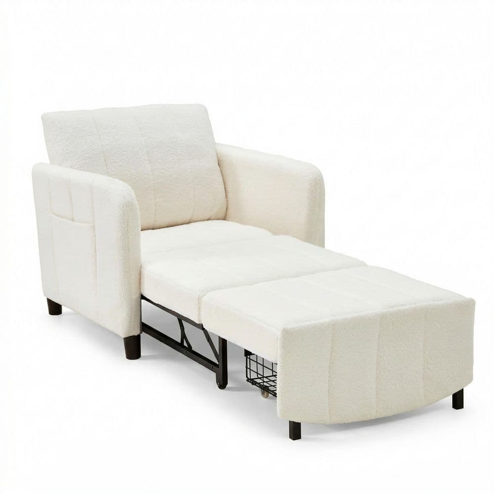 32.5 in. Cotton and Linen White Twin Size Sofa Bed for Living Room and Small Space price history on PriceWatchPro