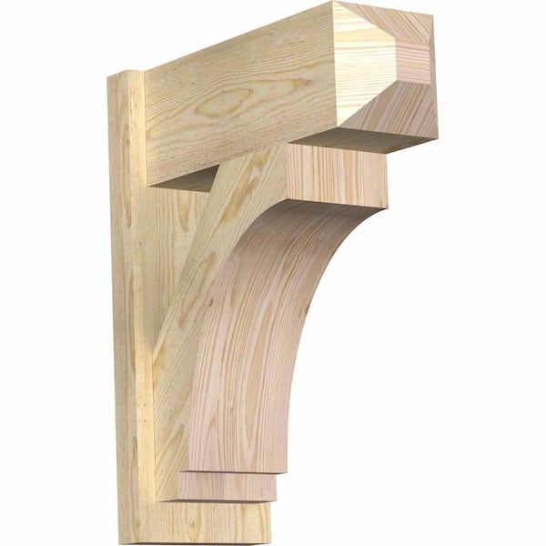 Ekena Millwork 8 in. x 24 in. x 20 in. Douglas Fir Imperial Craftsman Rough Sawn Outlooker