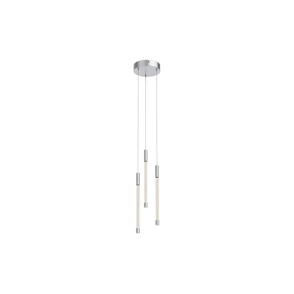 Motif Chrome LED Cluster Pendant with Refractive Glass, 13"H