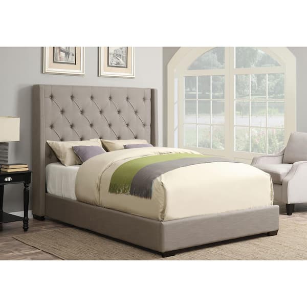 Pulaski Furniture All-in-1 Taupe Queen Upholstered Bed