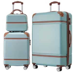 Green Lightweight 3-Piece Expandable ABS Hardshell Spinner 20" + 28" Luggage Set with Cosmetic Case, 3-digital TSA Lock