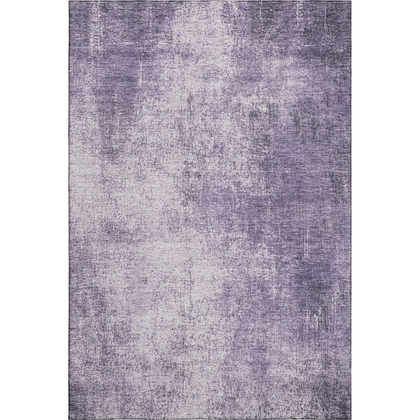 Mayfield Premium Machine Washable Abstract AMF1903 Lavender 5 ft. x 7 ft. 6 in. Area Rug