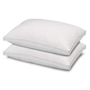 Gusseted Firm Microfiber Gel Queen Size Pillow Set of 2