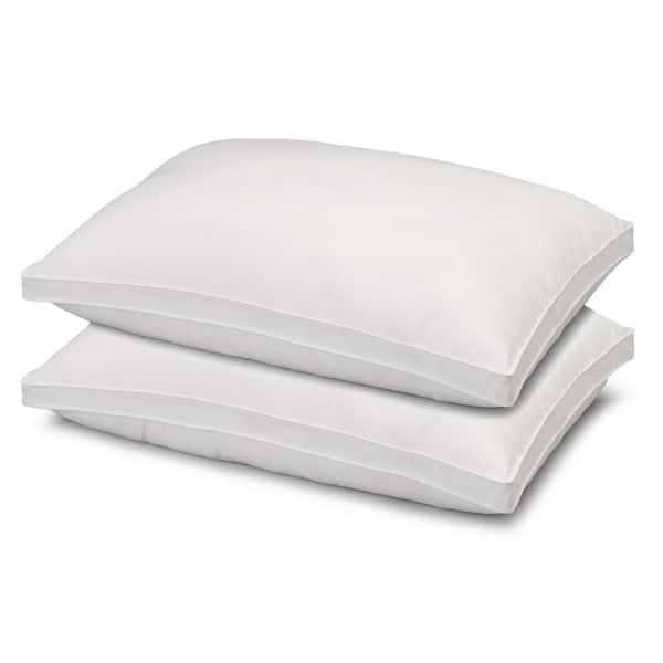 ELLA JAYNE Overstuffed Luxury Plush Med/Firm Gel Filled Queen Size Pillow Set of 2