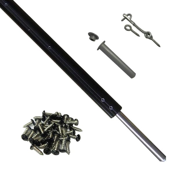 poolfence DIY 4 ft. H Pool Fence DIY Spare Pole in Black Featuring a Steel Pin at the Base for a 1/2 in. Hole