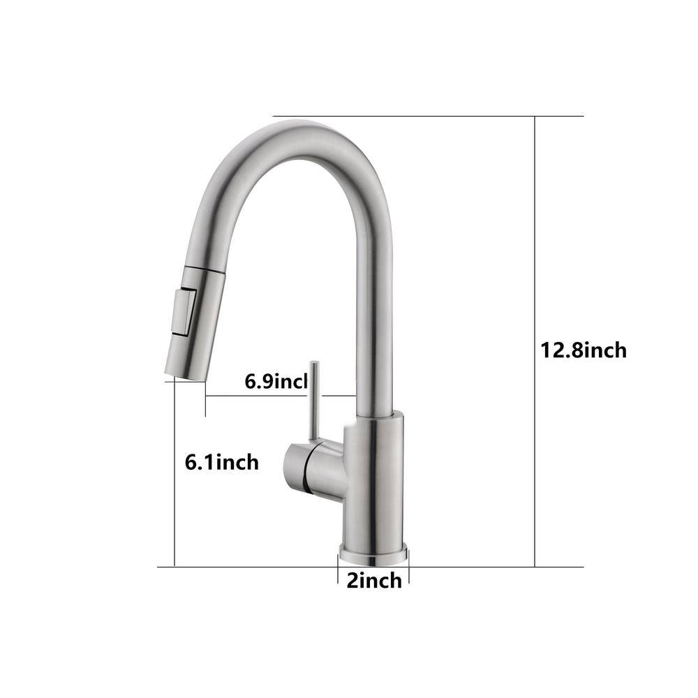 Brushed Nickel Single Handle Pull-Out Spray Kitchen Faucet