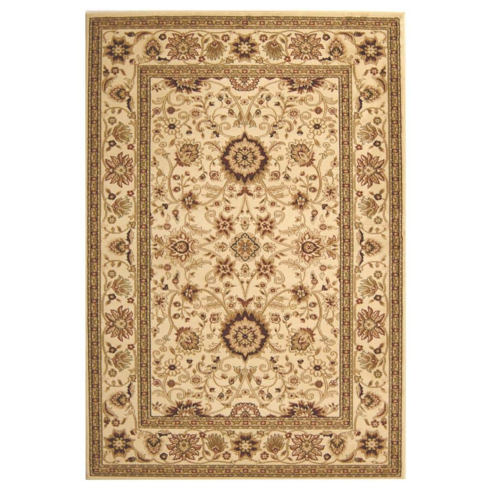 Lyndhurst Ivory 6 ft. x 9 ft. Border Floral Antique Area Rug price history on PriceWatchPro