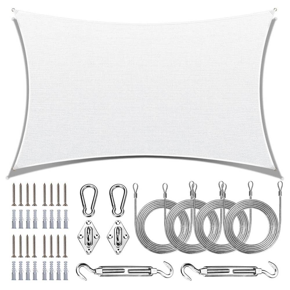14 ft. x 18 ft. Rectangle Sun Shade Sail with Hardware Kit and Rope-White price history on PriceWatchPro