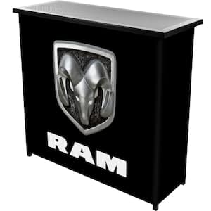 RAM Logo Black 20.5 in. Dart Board with Cabinet, Darts and Scoreboards