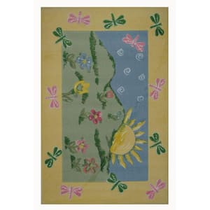 Jade Reynolds Dragonfly Morning Multi Colored 3 ft. x 5 ft. Area Rug