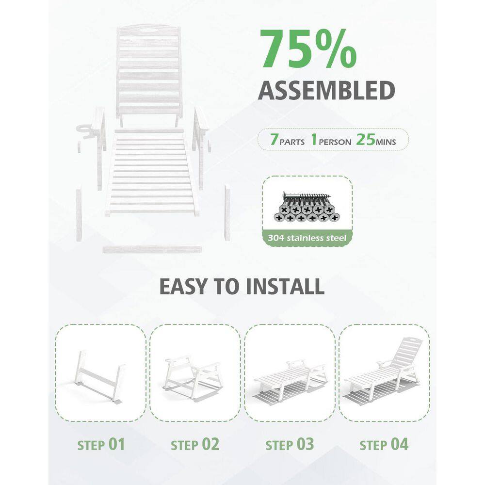 Assembly instructions and material details for the outdoor chair set.