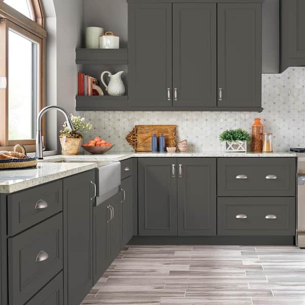 1 gal. #MQ2-62 Peppery Satin Enamel Interior/Exterior Cabinet, Door & Trim Paint