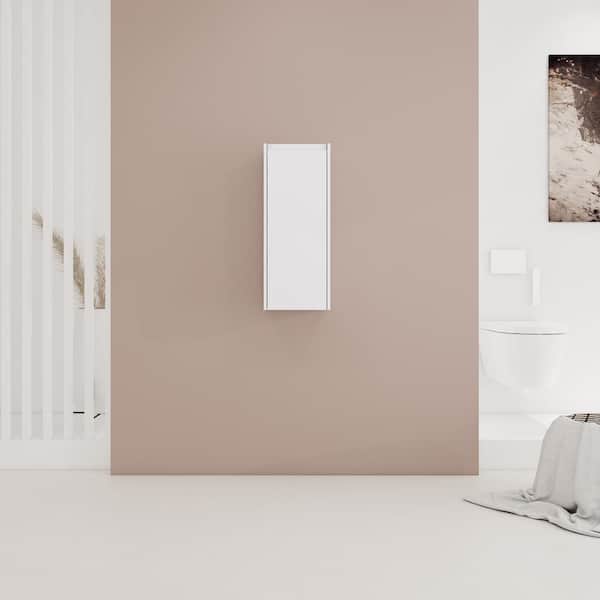 Modern 11.81 in. W x 9.81 in. D x 29.5 in. H Bathroom Storage Wall Cabinet in White