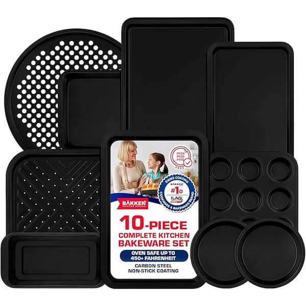 10 Piece Set Carbon Steel Bakeware Set - Black