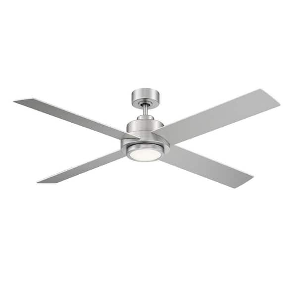 TUXEDO PARK LIGHTING 56 in. Integrated LED Indoor Brushed Nickel Ceiling Fan with Remote Control